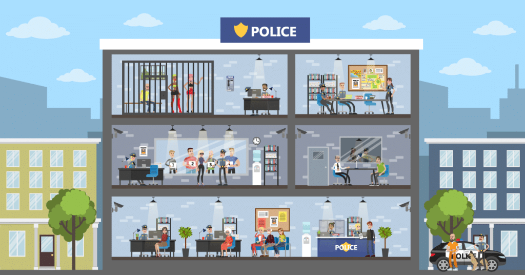 infographic of a police precinct