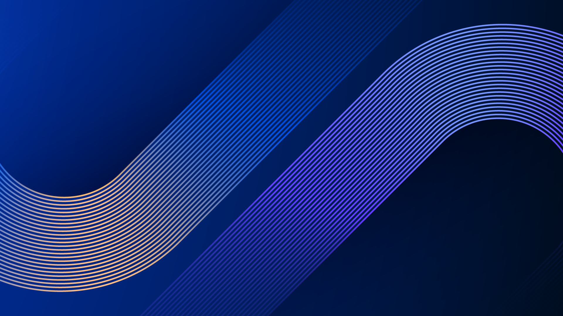 A sleek, abstract image featuring smooth, curved lines in blue and purple gradients on a dark blue background.