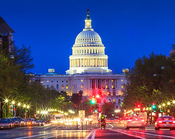 washington dc capital at night