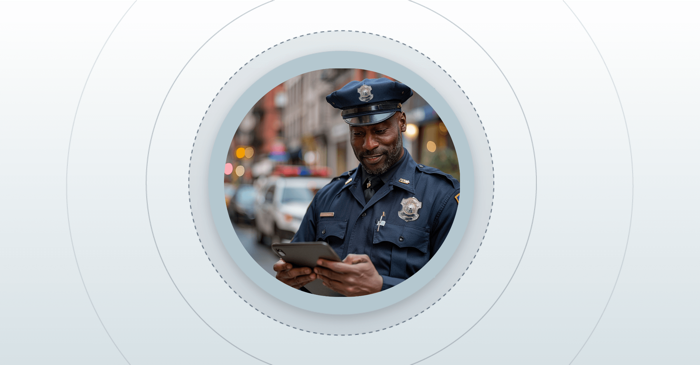 a police man using a tablet