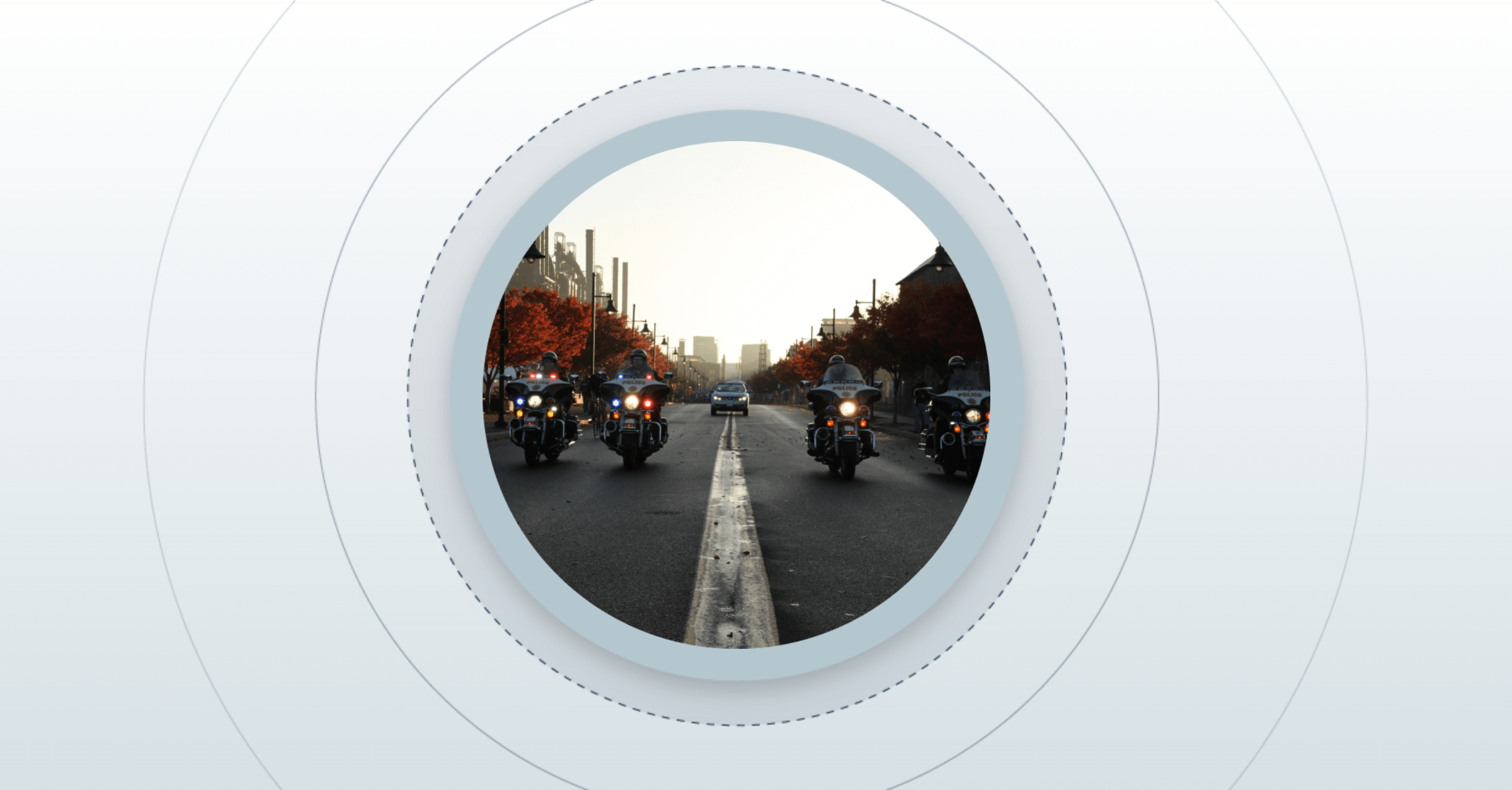 police motorcycles on a city road